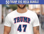 50 Trump Mega Bundle Make America Again 2024 Sublimation Trump 47 Republican Digital Download Supporter SVG PNG EPS Dxf, stickers