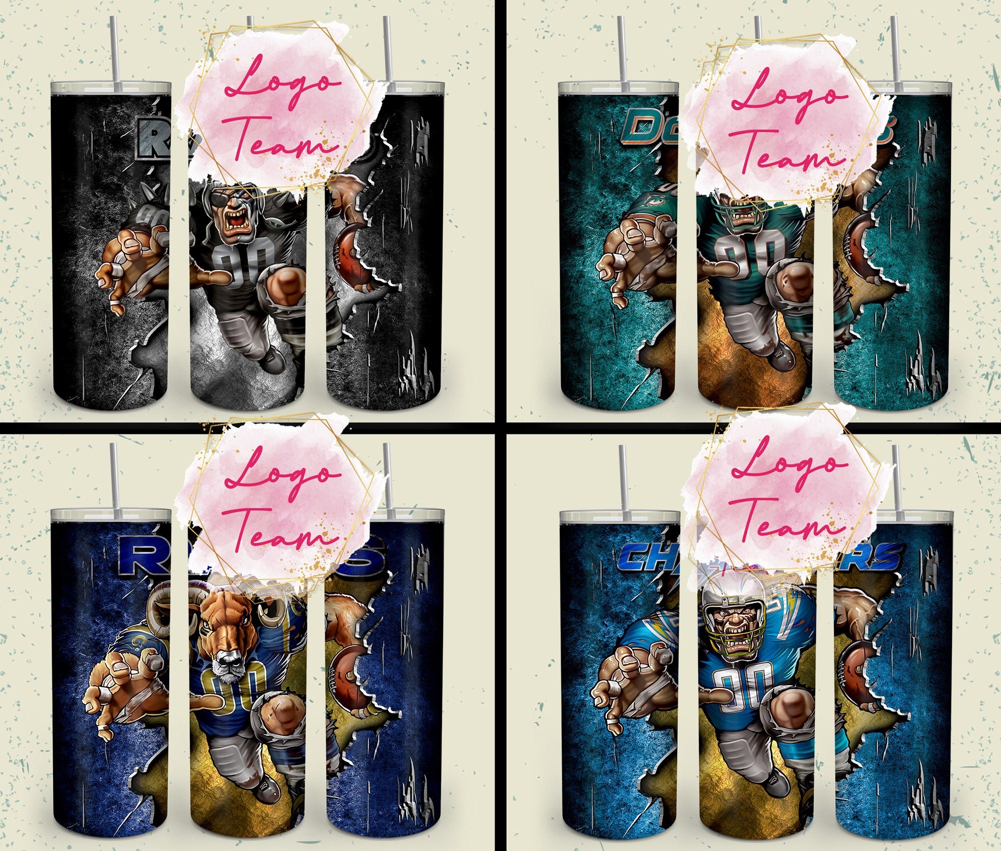 32 Team American Football Tumbler PNG Sublimation Designs, Football Mascot 20oz Skinny Tumbler Wrap PNG, Football Png Digital Download, NFL Tumbler