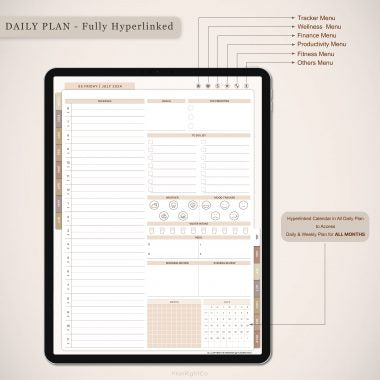 Digital Planner – GoodNotes, iPad, Notability | Daily, Weekly, Monthly | 2024-2025 | Undated | Digital Planner 2024 2025 Undated iPad
