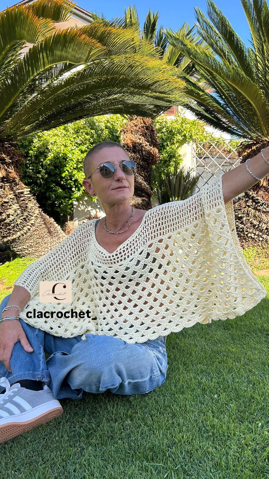 PDF Pattern SUNNY TOP crochet top, crochet sweater, crochet blouse, crochet openwork sweater, crochet women’s sweater