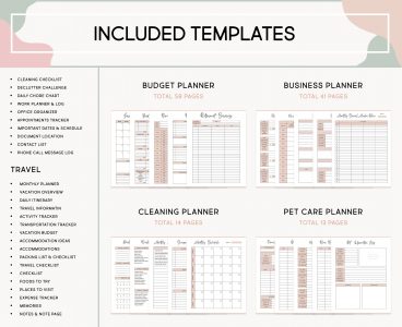 Ultimate Planner Bundle for Adults, Printable ADHD Productivity Workbook, Daily Yearly Life Everything Organizer Household Binder Templates