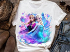 8 PNG Elsa and Anna Frozen Splash and Watercolor Digital design PNG file for sublimation – High Resolution -Instant Digital PNG Download