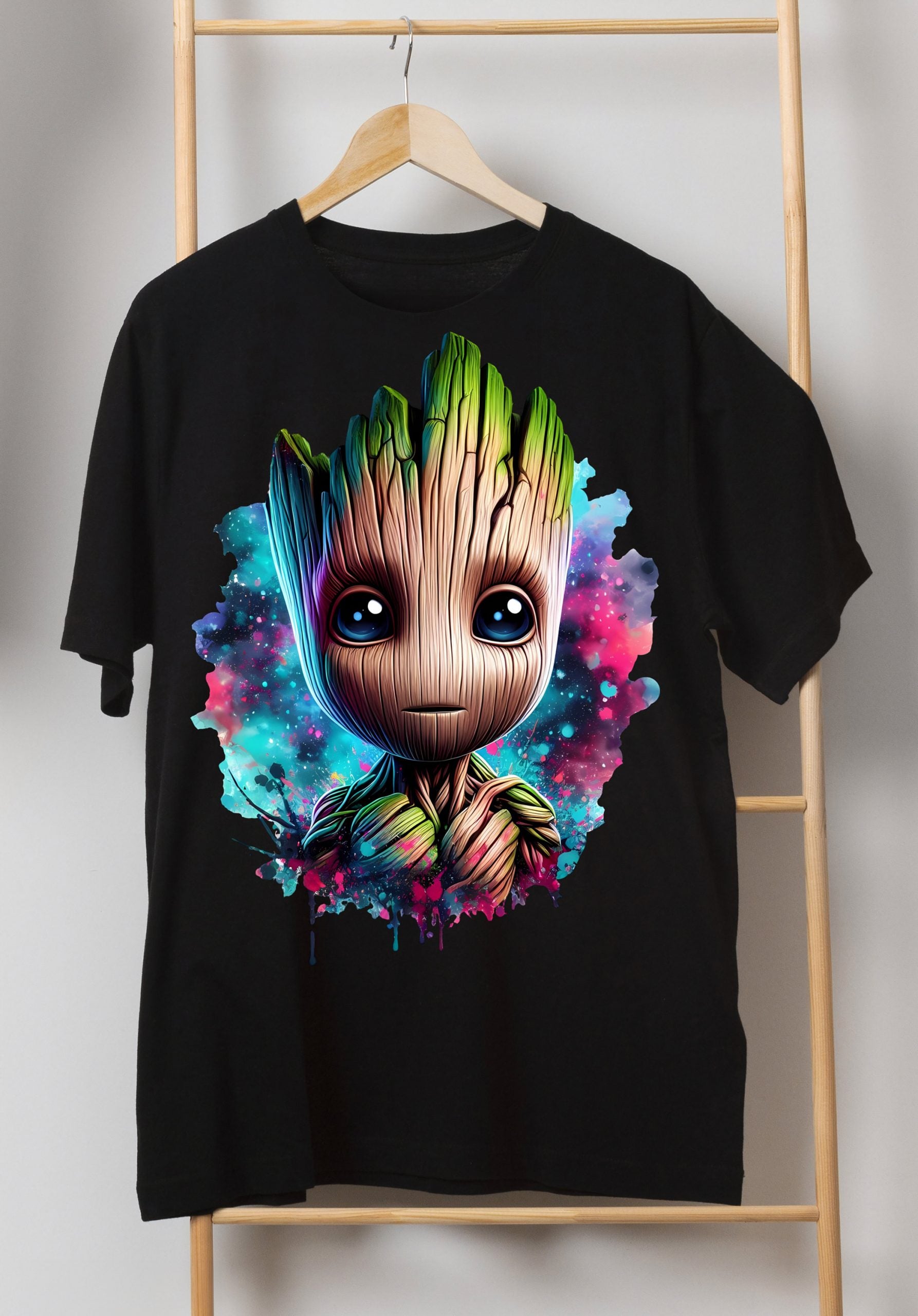 Set of 8 Watercolor splash Baby Groot png Digital images for printing, T-Shirts, Groot Print High Resolution-Instant Digital Download