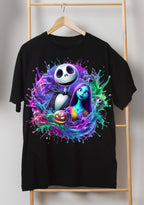 8 PNG Jack and Sally Splash and Watercolor Digital design PNG file for sublimation – High Resolution -Instant Digital PNG Download