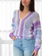 Crochet pattern- MILLIE Crochet sweater pattern PDF- Women crochet top pattern- 2 panels Crochet pullover sweater-Easy Granny sweater-XS-3XL