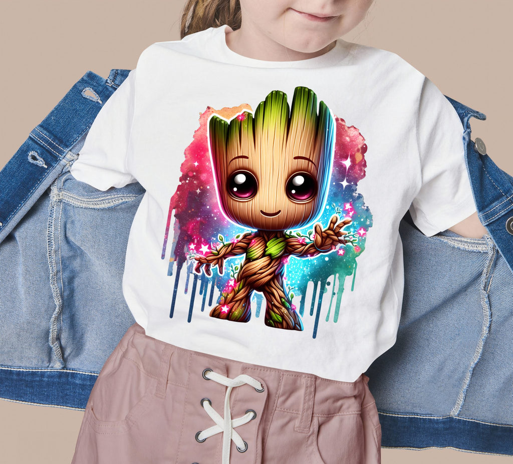 Set of 8 Watercolor splash Baby Groot png Digital images for printing, T-Shirts, Groot Print High Resolution-Instant Digital Download