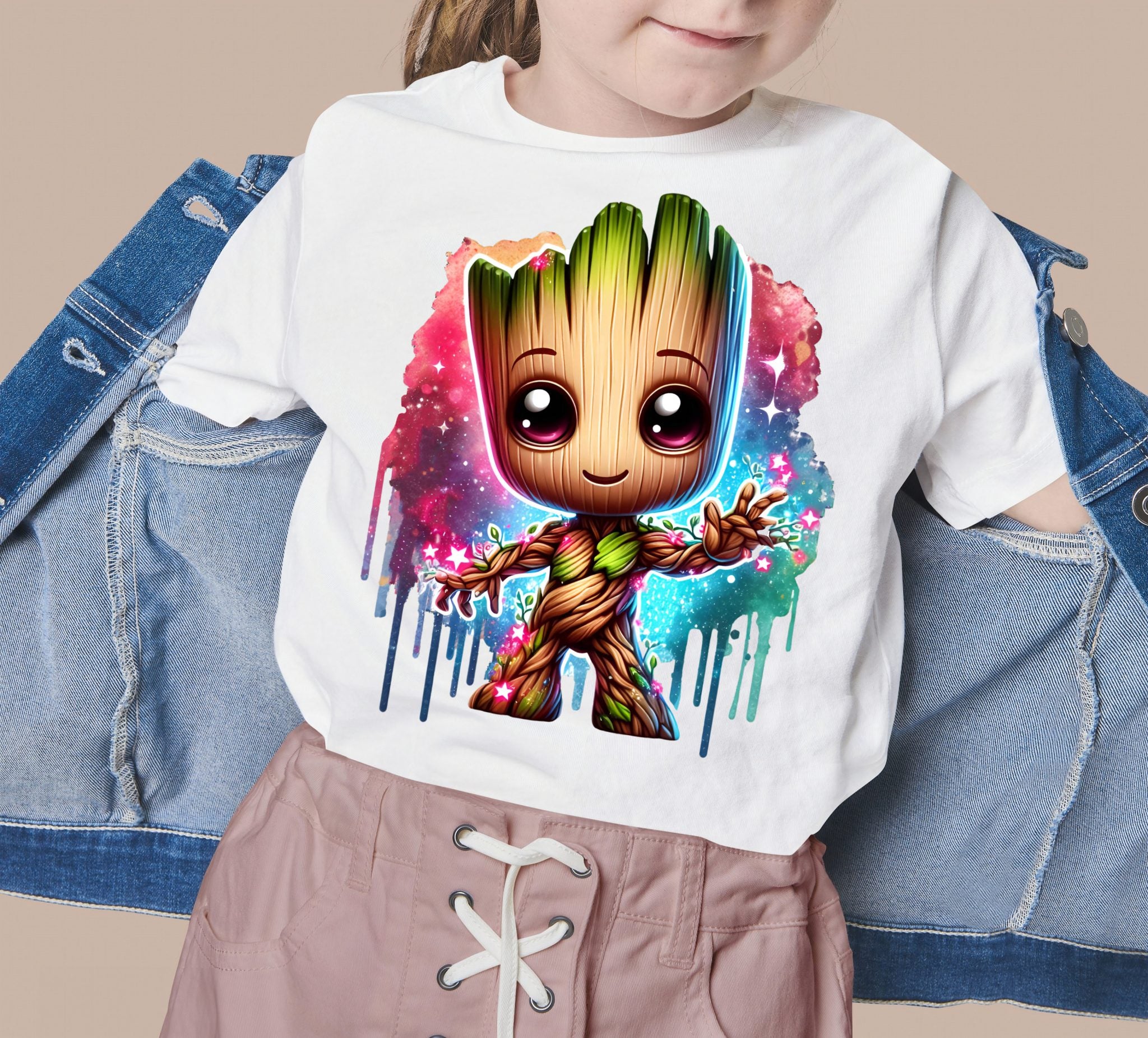 Set of 8 Watercolor splash Baby Groot png Digital images for printing, T-Shirts, Groot Print High Resolution-Instant Digital Download