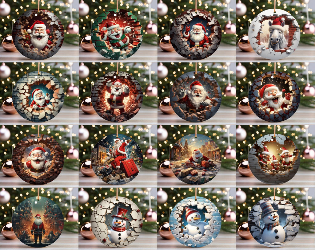 275 + Christmas Ornaments Bundle, Christmas Ornament PNG Designs, Christmas Round Ornament Sublimation, Round Hanging PNG, Christmas Png Svg