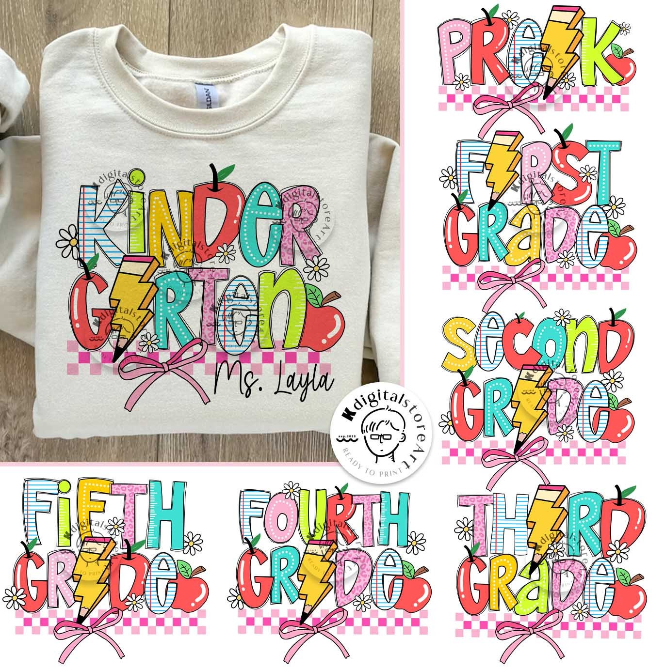 Back To School Bundle Teacher Png, Kindergarten Png, Back To School Teacher Design, Teacher Shirt Design, First Day School Png Sublimation