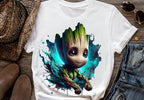 8 PNG Watercolor splash Baby Groot png Digital images for printing, T-Shirts, Groot Print High Resolution-Instant Digital Download