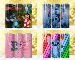 345 + Stitch Tumbler Wrap Designs, Stitch Sublimation Designs, 20 oz Stitch Tumbler Wrap PNG, Stitch Wrap, Lilo & Stitch Tumbler PNG