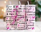 100+ Breast Cancer Tumbler Wrap Bundle 20oz Skinny Tumbler Sublimation PNG Ribbon Awareness Cancer Awareness Glitter Pink Tumbler