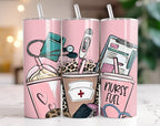 200+ Nurse Life Tumbler Wrap, 20oz Nurse Bundle, Nurse Medical Sublimation Designs, Nurse Fashion Tumbler, Nurse PNG Nurse girl vibrant cute