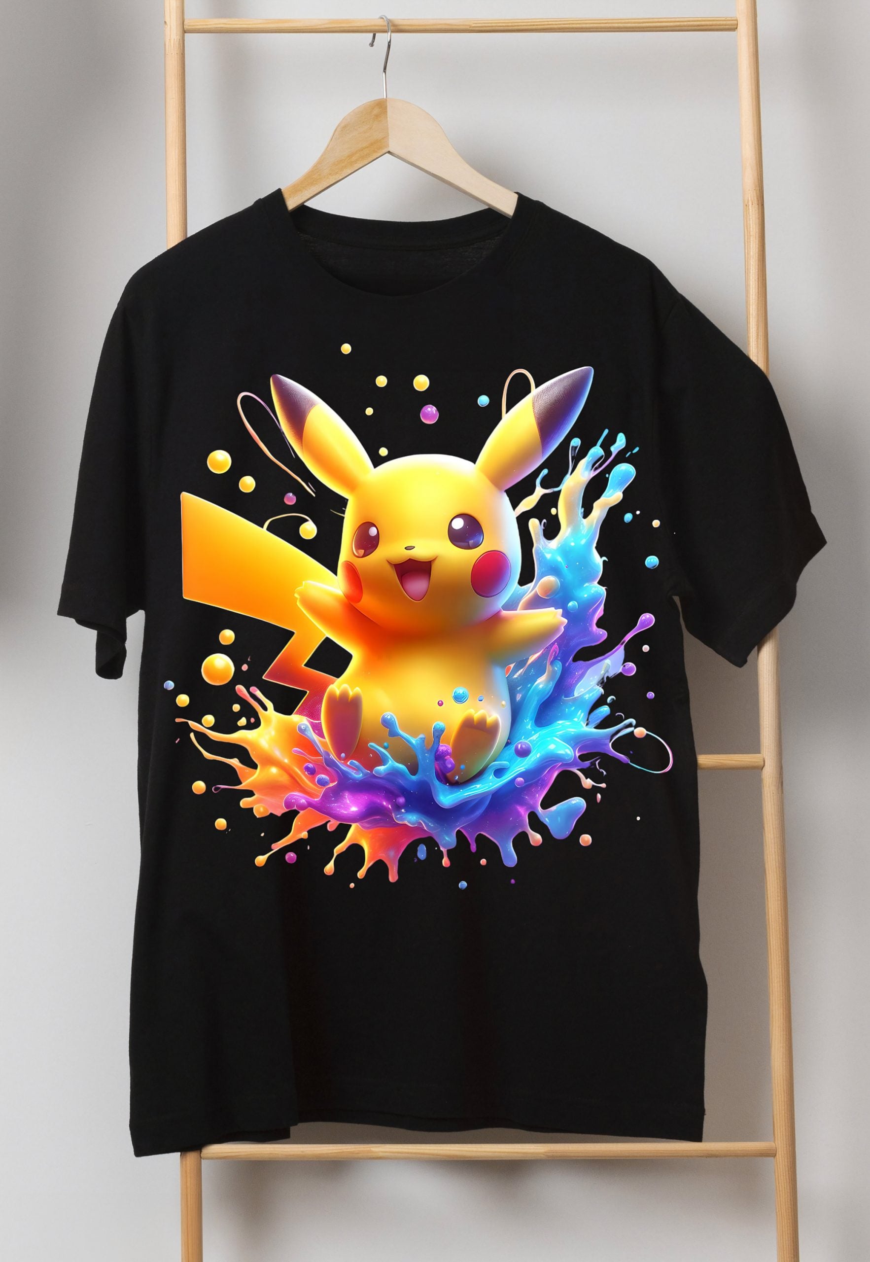 8 PNG Pikachu Splash and Watercolor Digital design PNG file for sublimation – High Resolution -Instant Digital PNG Download