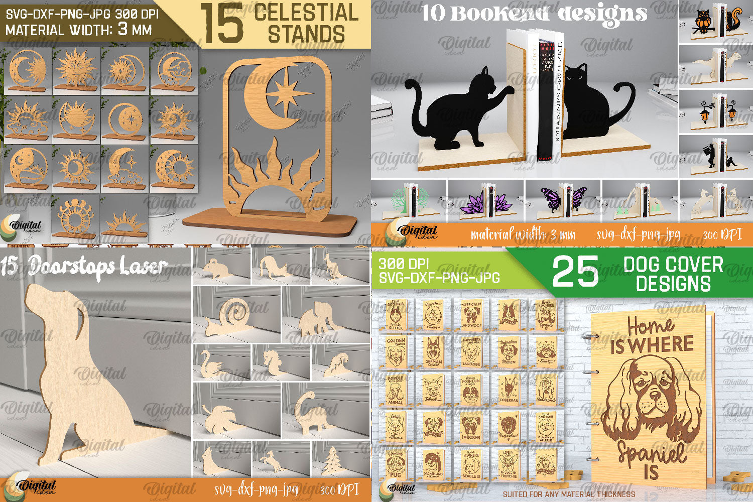 Home decor Laser cut Mega Bundle, 446 Home decor lasercut deisgns, 3D laser cut SVG, wine box laser cut, photo frame svg, money bank box svg
