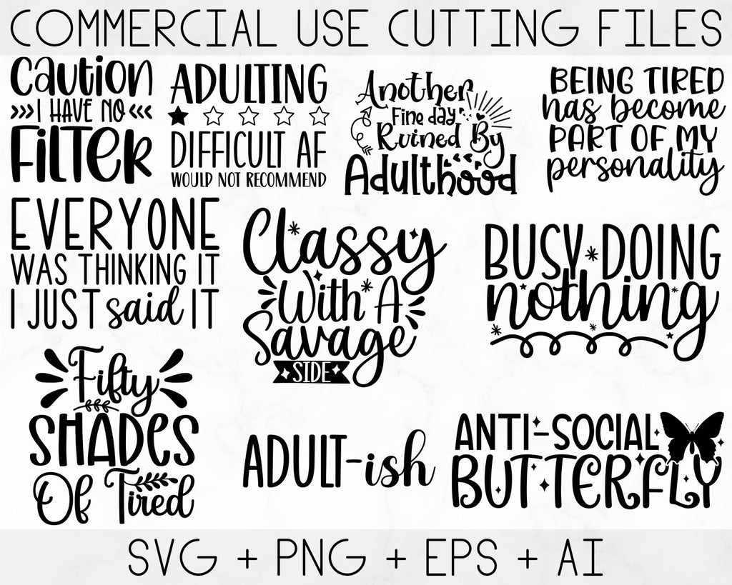 Funny quotes bundle svg, Sarcasm Svg Bundle, Sarcastic Svg Bundle, Sarcastic Sayings Svg Bundle, Sarcastic Quotes Svg, Silhouette, Cricut