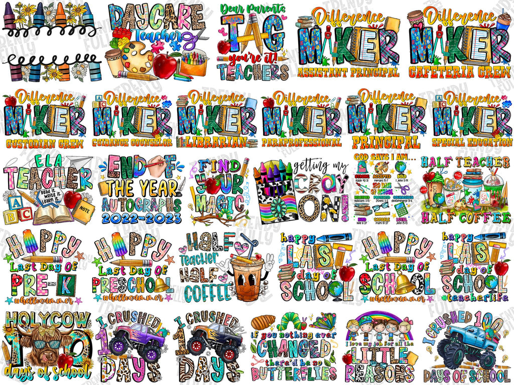 Teacher Life Bundle Png, 100 Days Of School Png, Teacher Design Png, Sublimate Design,Back To School, Bundle Designs, Digital PNG