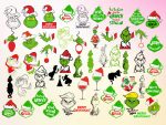 750+ Files Grinch Svg Png Bundle Layered Item, +190 Unique Designs, Clipart, Cricut Vector File