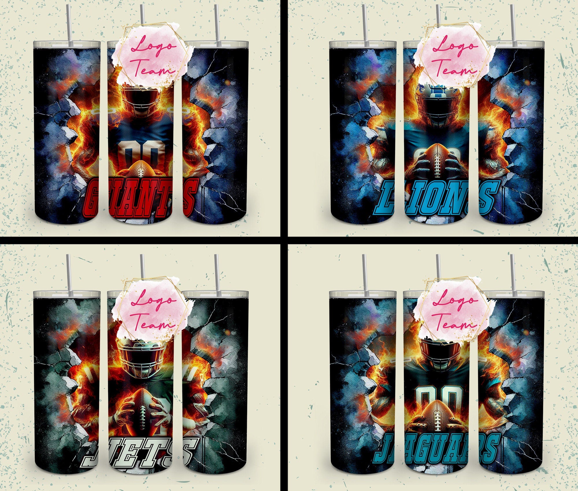 32 Team American Football Tumbler PNG Sublimation Designs, Football Mascot 20oz Skinny Tumbler Wrap PNG, Football Png Digital Download, NFL Tumbler