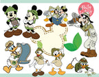 Mickey Safari Clipart PNG Digital Download, 90 PNG with transparent backgrounds Mickey and Friends Jungle Animals