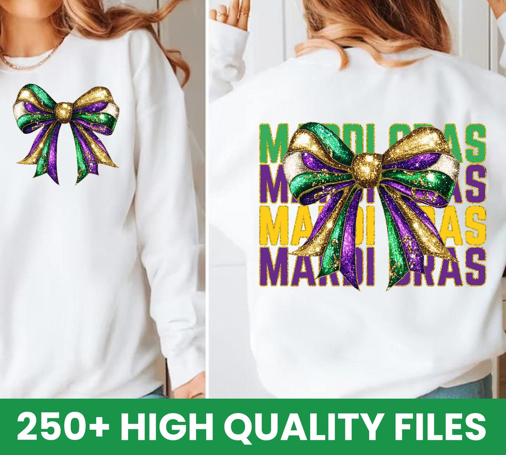 Mardi Gras Png Bundle, Happy Mardi Gras Png, Fleur De Lis Png, Mardi Gras Coquette Bow png, Hand Drawn, Brushstroke Mardi Gras Png