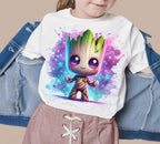 Set of 8 Watercolor splash Baby Groot png Digital images for printing, T-Shirts, Groot Print High Resolution-Instant Digital Download