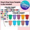 Editable Color Chart Bella Canvas 3001 169 PNG Transparent Files + 24 JPEG Templates Unisex Style Men Women T-shirt Mockup Custom Chart