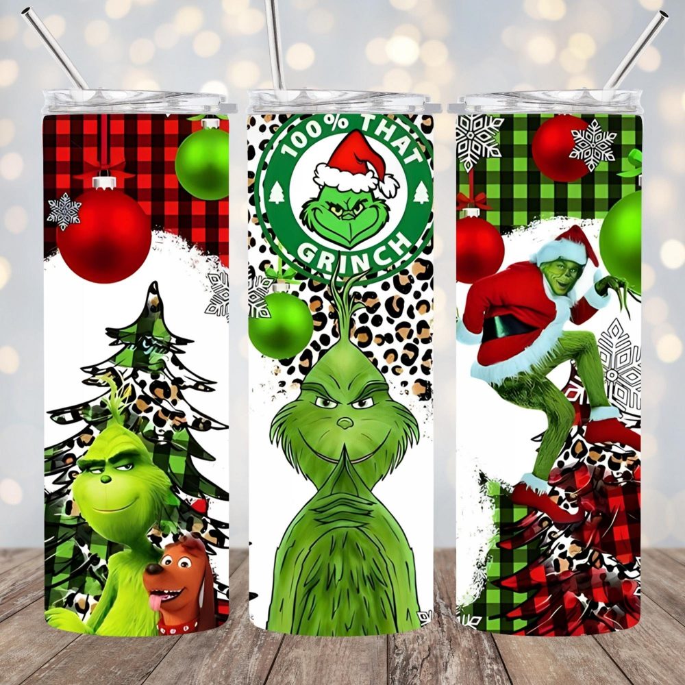 50+ The Grinch Christmas Tumbler Wrap Bundle with inflated, 20oz Skinny Tumbler Wrap with Grinch Christmas Designs – Digital PNG Sublimation