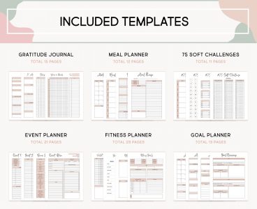 Ultimate Planner Bundle for Adults, Printable ADHD Productivity Workbook, Daily Yearly Life Everything Organizer Household Binder Templates