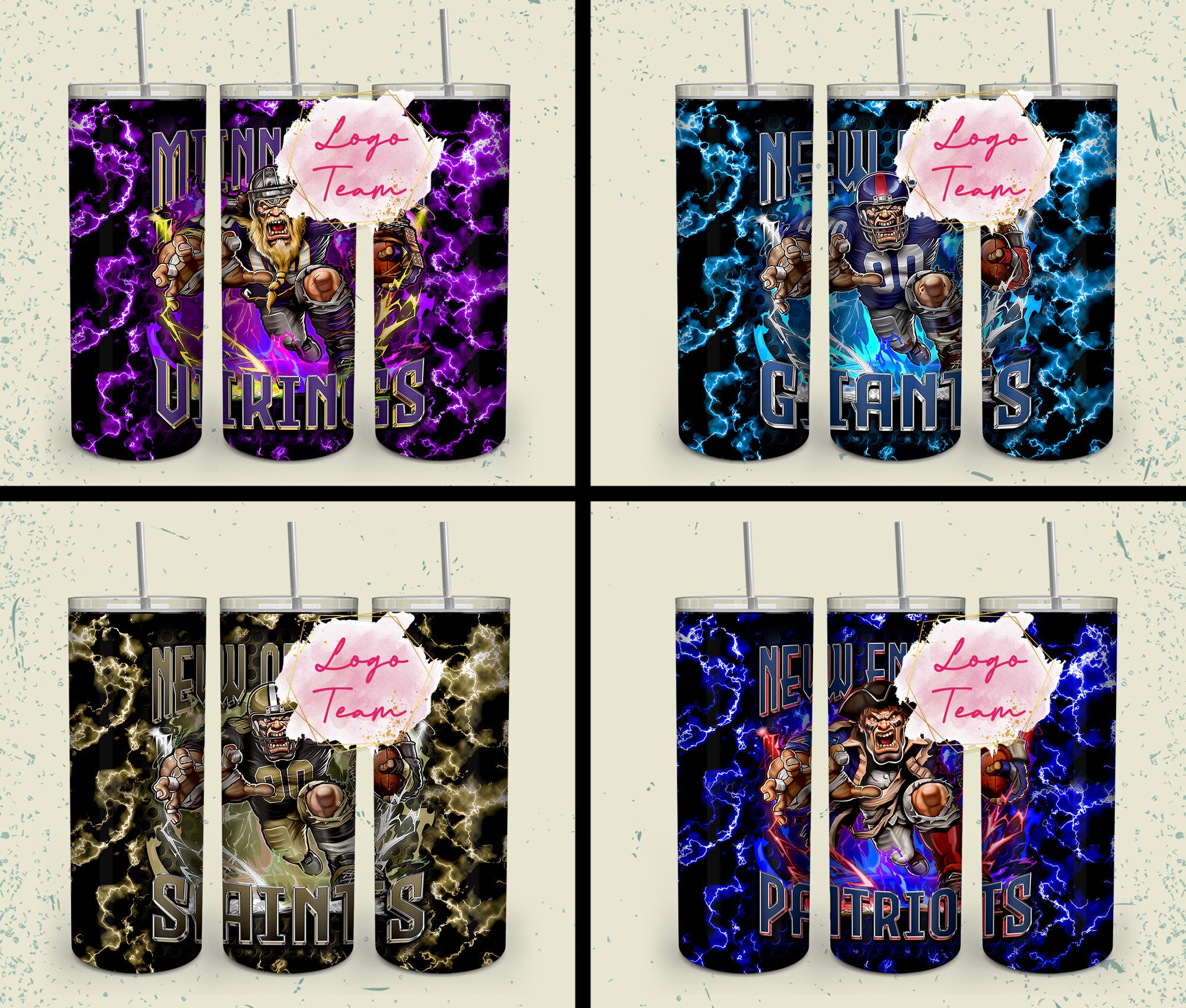 32 Team American Football Tumbler PNG Sublimation Designs, Football Mascot 20oz Skinny Tumbler Wrap PNG, Football Png Digital Download, NFL Tumbler