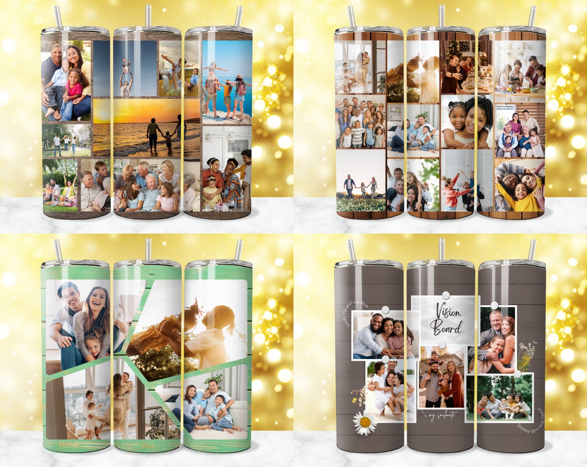 850 + Add Your Own Photo Tumbler Wrap Designs, Photo Tumbler Wrap, Canva Add Your Own Photo PNG, Collage Tumbler, Photo Sublimation Wrap PNG