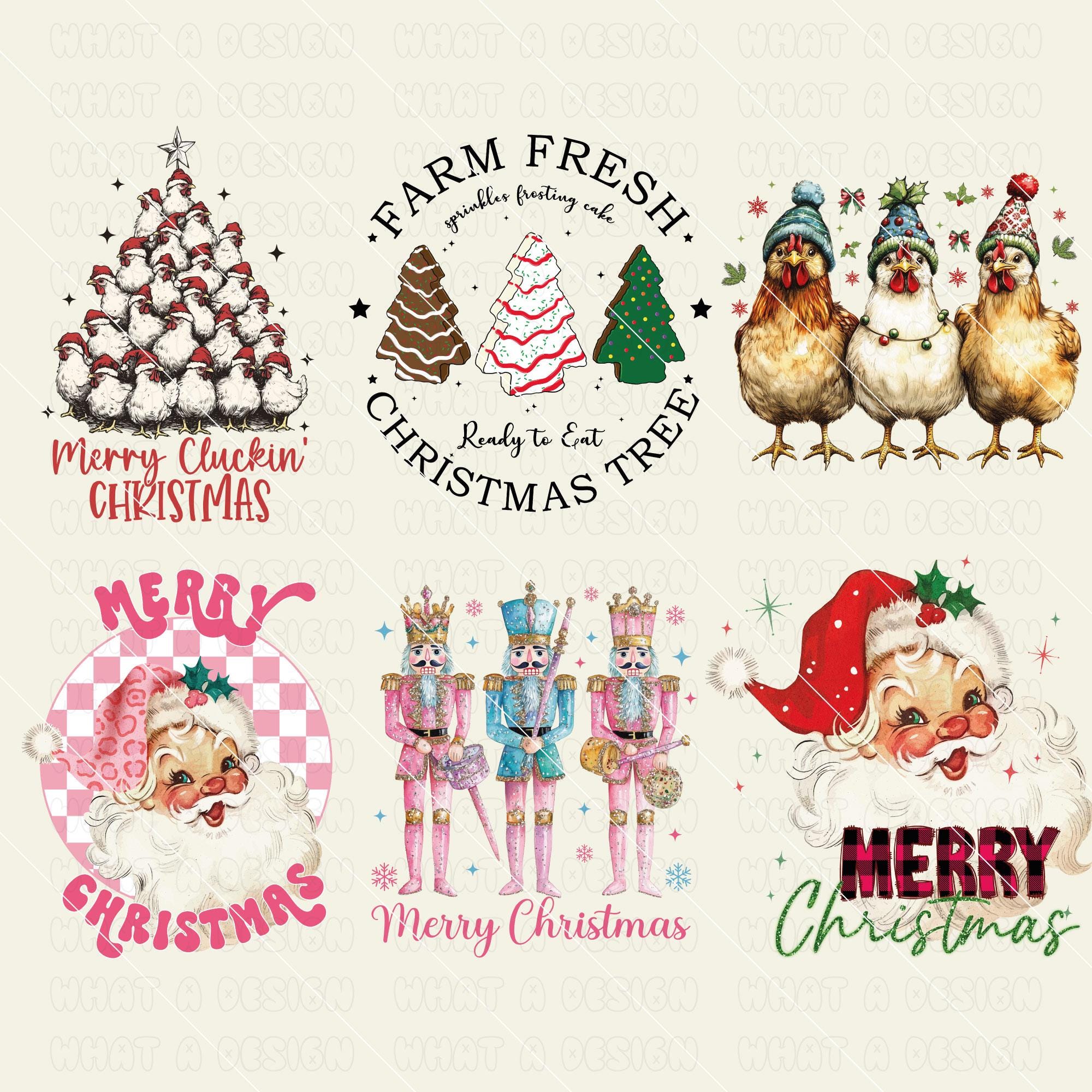 Retro Christmas Bundle Png, Merry Christmas Png, Christmas Png, Western PNG, Santa Claus PNG, Bundle Png, Sublimation Designs, PNG