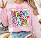 Preppy Back to School PNG Bundle, Hello Kindergarten Pre-K 1st 2d 3d 4th 5th Grades Png, Coquette First day Hand Drawn Teacher Girl