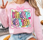 Preppy Back to School PNG Bundle, Hello Kindergarten Pre-K 1st 2d 3d 4th 5th Grades Png, Coquette First day Hand Drawn Teacher Girl