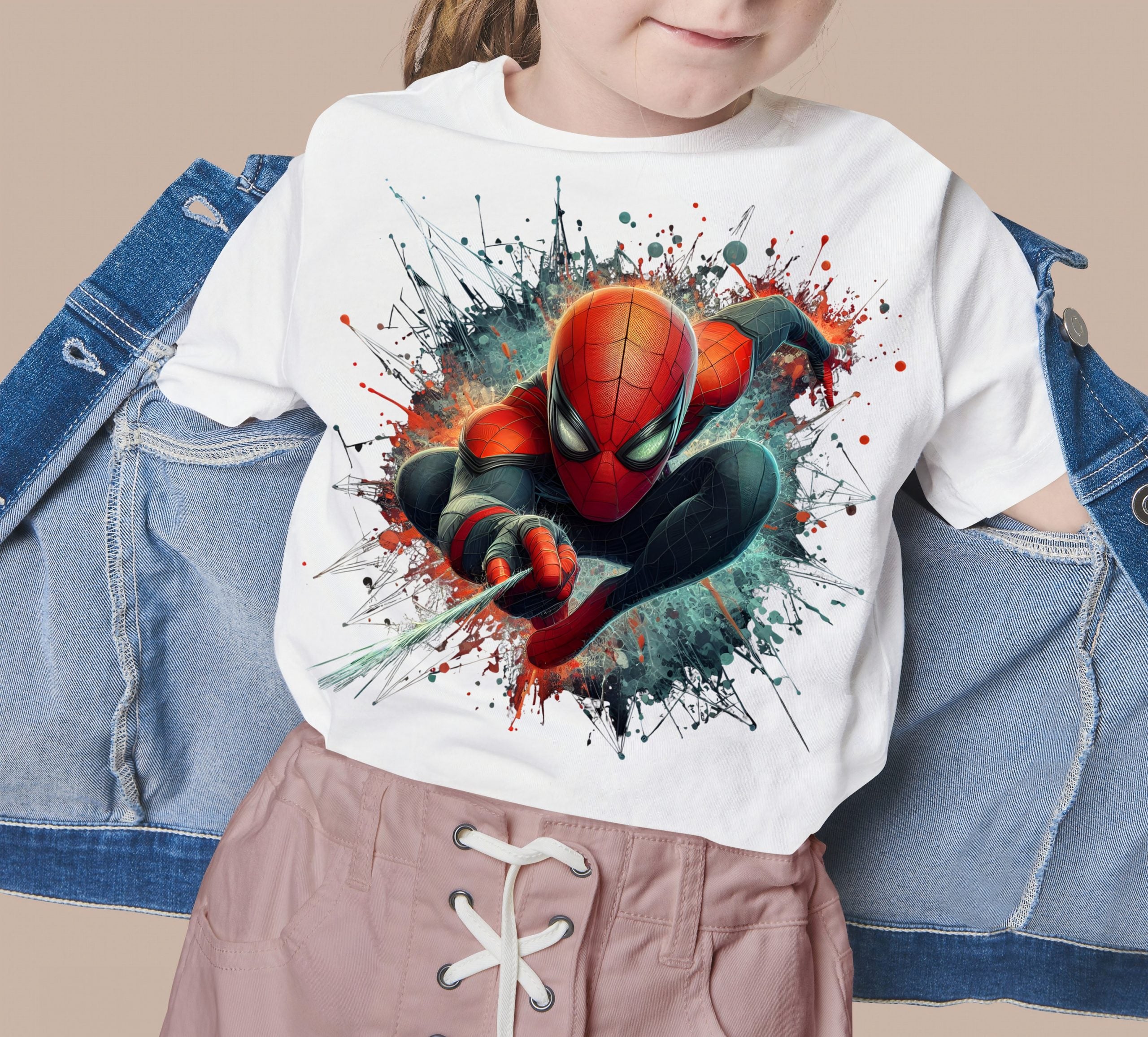 8 PNG Spiderman Splash and Watercolor Digital design PNG file for sublimation – High Resolution -Instant Digital PNG Download