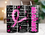 100+ Breast Cancer Tumbler Wrap Bundle 20oz Skinny Tumbler Sublimation PNG Ribbon Awareness Cancer Awareness Glitter Pink Tumbler