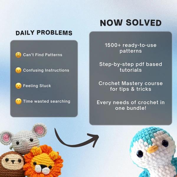 Ultimate 1500+ Premium Crochet Pattern Bundle + Mastery Course & Bonus Gifts | Instant Digital Download via Google Drive