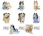 Blue Dog Family with Friends Svg, 72 Designs Easy to use, Cartoon Characters, Layered Svg colors, Transparent Png, Cut files for Cricut