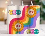 50+ Retro Tumbler Wrap Bundle, Retro Daisy Smile face, 20oz Skinny Sublimation, Retro Tumbler, Retro PNG, Retro Smiley Tumbler, Smiley Face