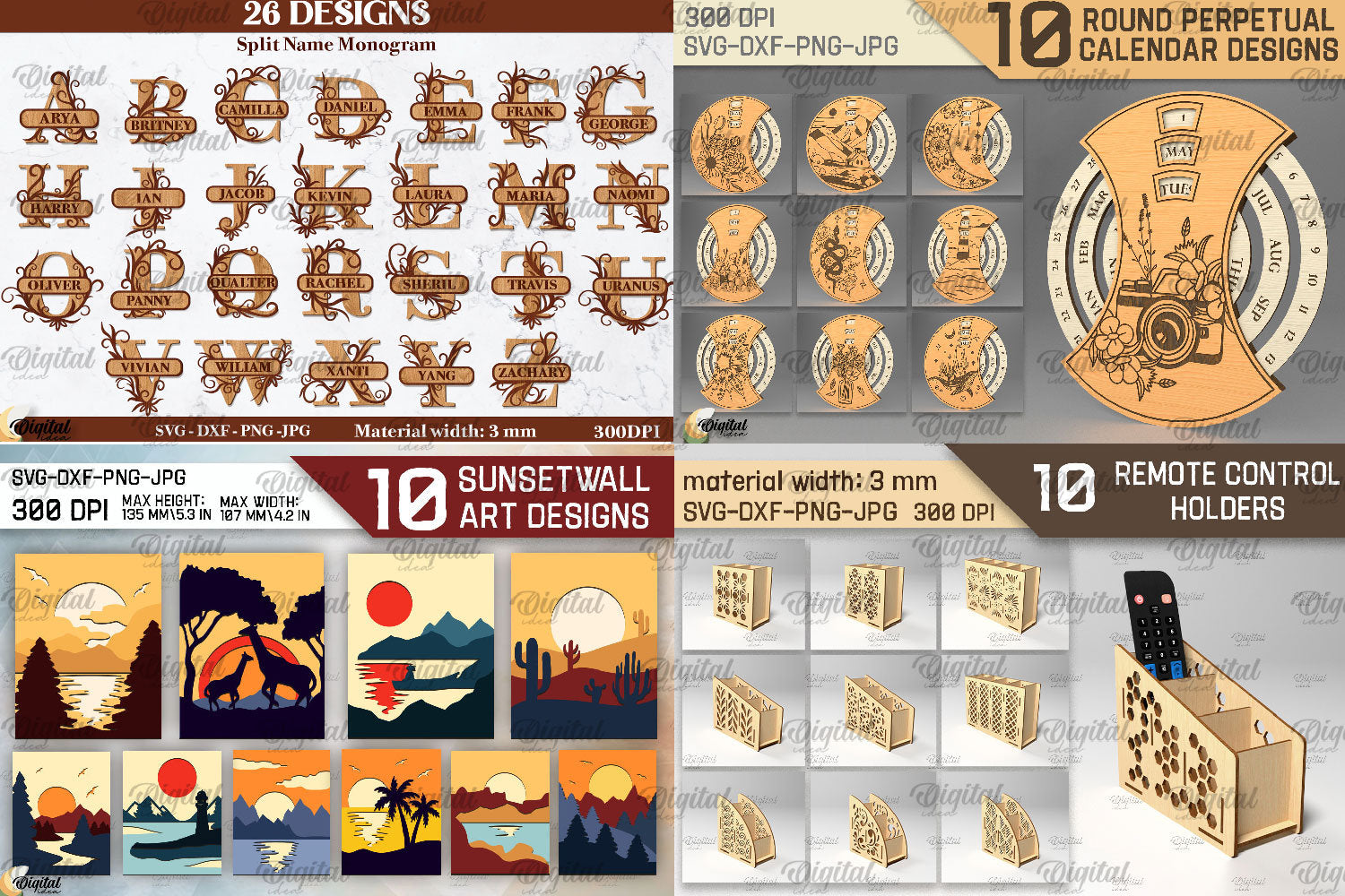 Home decor Laser cut Mega Bundle, 446 Home decor lasercut deisgns, 3D laser cut SVG, wine box laser cut, photo frame svg, money bank box svg