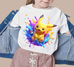 8 PNG Pikachu Splash and Watercolor Digital design PNG file for sublimation – High Resolution -Instant Digital PNG Download