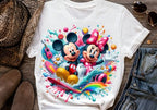 8 PNG Mickey Mouse and Minnie Splash and Watercolor Digital design PNG file for sublimation – High Resolution -Instant Digital PNG Download