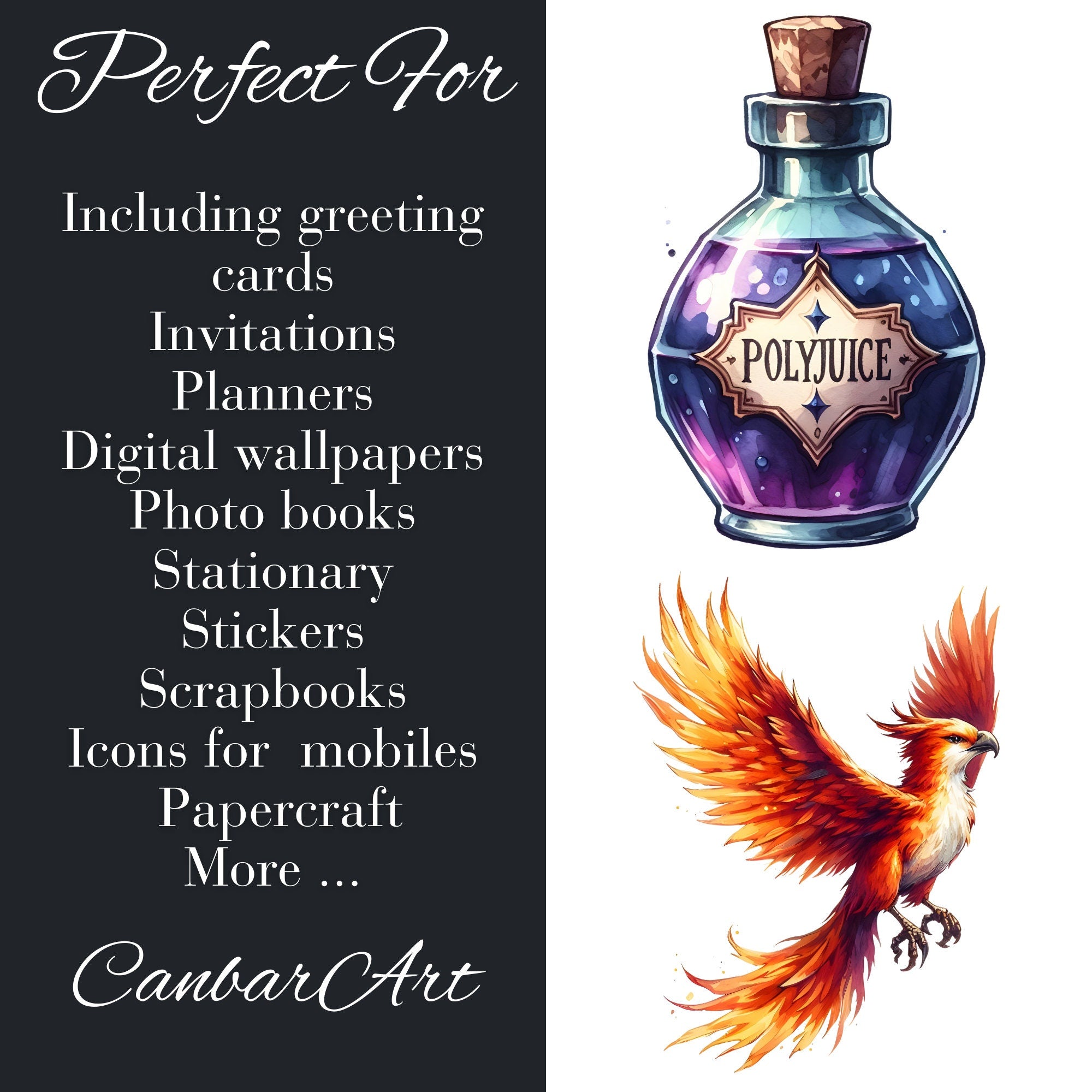 100 Wizard School Clipart Set – 300 DPI, High-Resolution, Transparent Background for Commercial Use, Perfect for DIY Gifts & Crafts