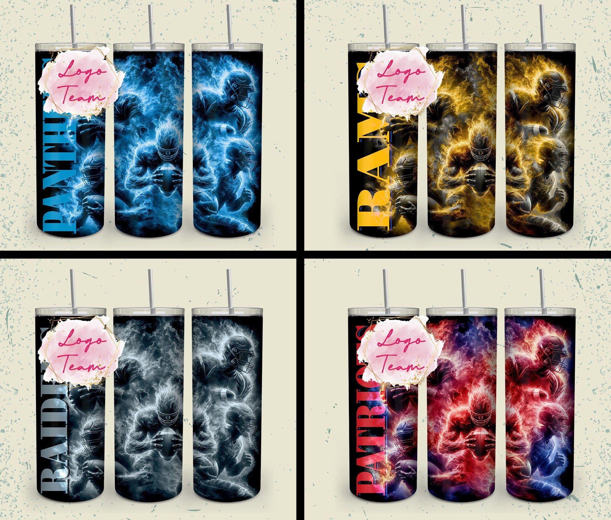 32 Team American Football Tumbler PNG Sublimation Designs, Football Mascot 20oz Skinny Tumbler Wrap PNG, Football Png Digital Download, NFL Tumbler