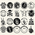 100 Groovy svg, bundle, boho svg, hippie svg, aesthetic svg, inspirational svg, motivational svg, trendy svg, retro svg, svg files wavy text