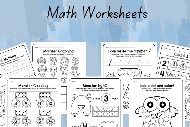 Preschool Pre-K + Kindergarten Learning Bundle | +400 Pages | Printable Activity Worksheets | Coloring | Dot To Dot | Tracing | Alphabet