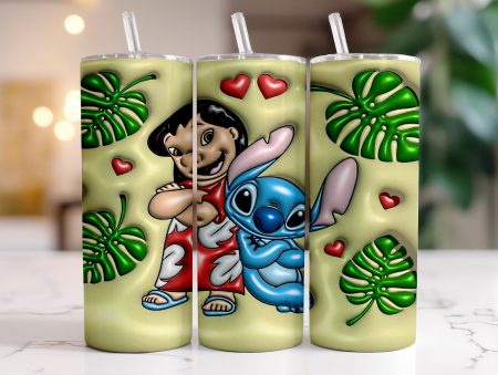 50+ Design 3D, 2D Inflated Stitch Tumbler PNG, Stitch Tumbler, Cartoon Inflated Tumbler,Tumbler Wrap, Full Tumbler Wrap, 20oz Skinny Tumbler