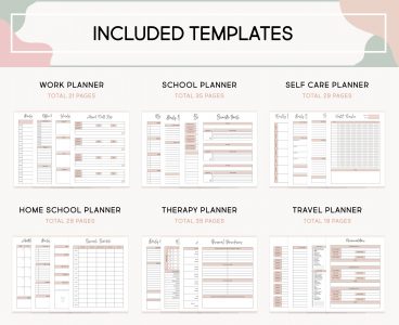Ultimate Planner Bundle for Adults, Printable ADHD Productivity Workbook, Daily Yearly Life Everything Organizer Household Binder Templates