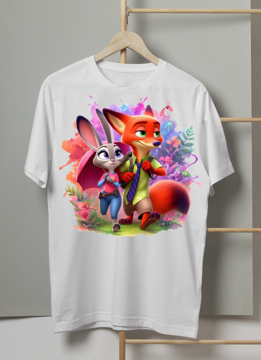 8 PNG Zootopia Nick & Judy Splash and Watercolor Digital design PNG file for sublimation – High Resolution -Instant Digital PNG Download