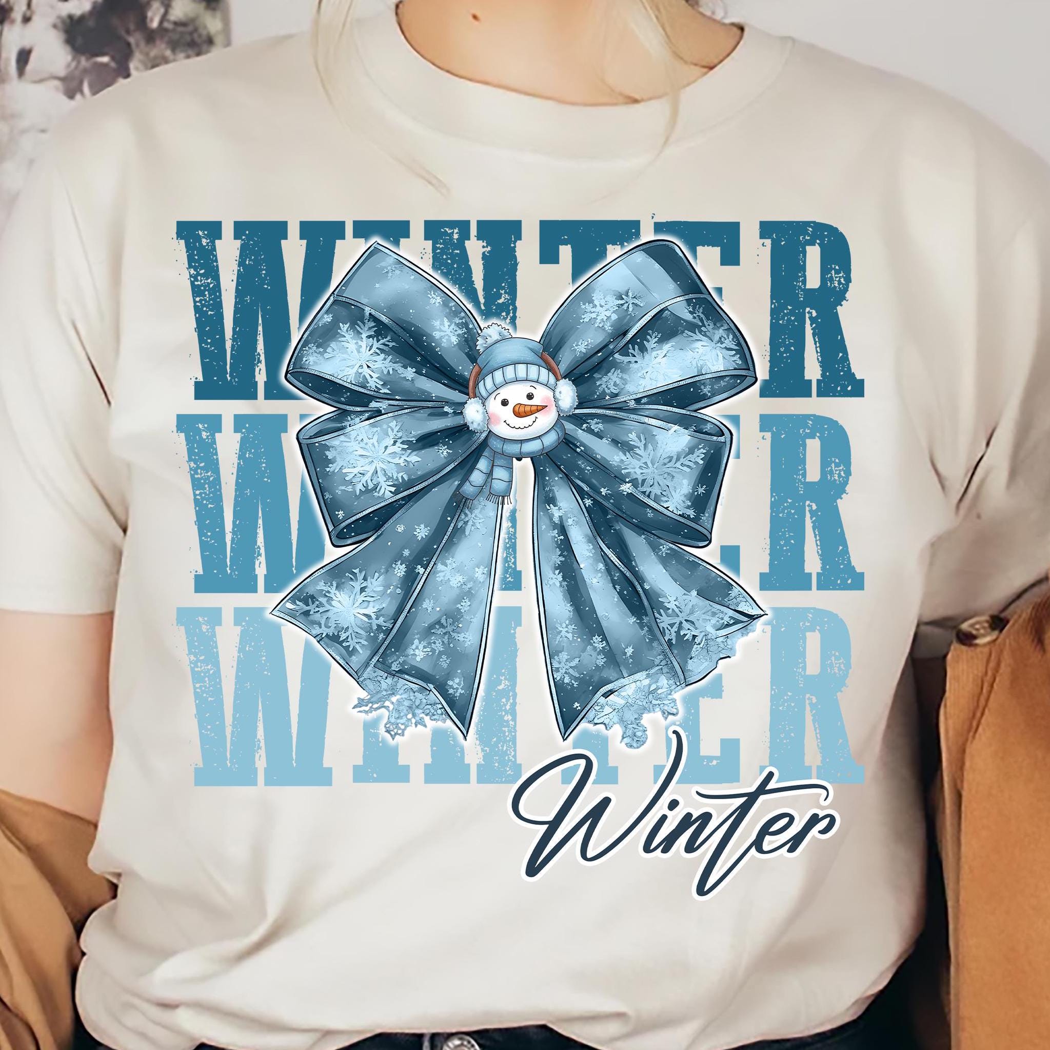 Winter PNG Bundle Coquette Bow Snowman Hot Cocoa Girly Winter Blessings Cozy Season Cold Outside Gnomes Merry Christmas Tree Sublimation